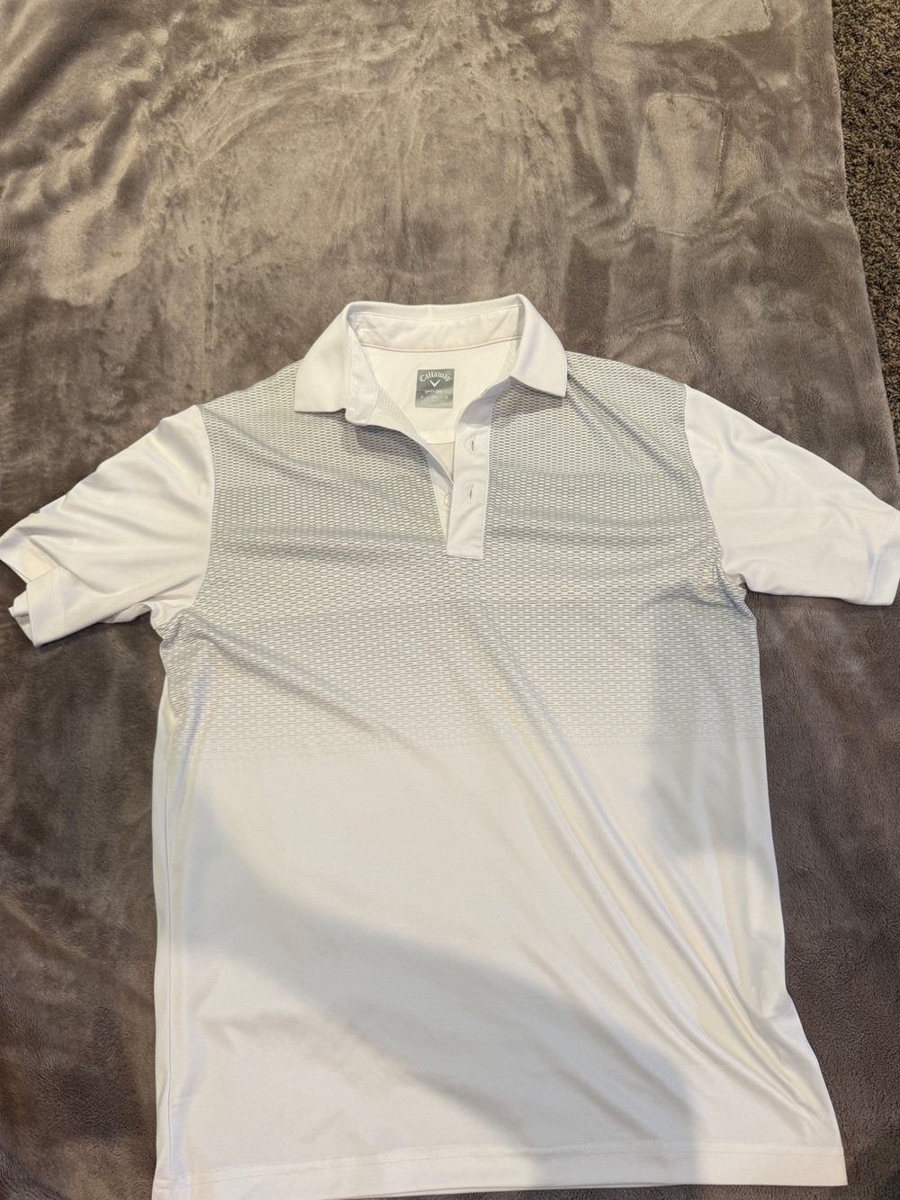 Callaway White Performance Polo with Textured Chest